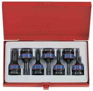 Набор головок торцевых ударных TORX 1/2" DR T25-T60х60 мм (7 ед.) KING TONY (4417PP) 86-4417PP фото