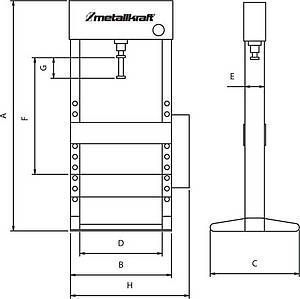 Пресс гидравлический Metallkraft WPP 30BK / WPP 50BK 4002050 фото