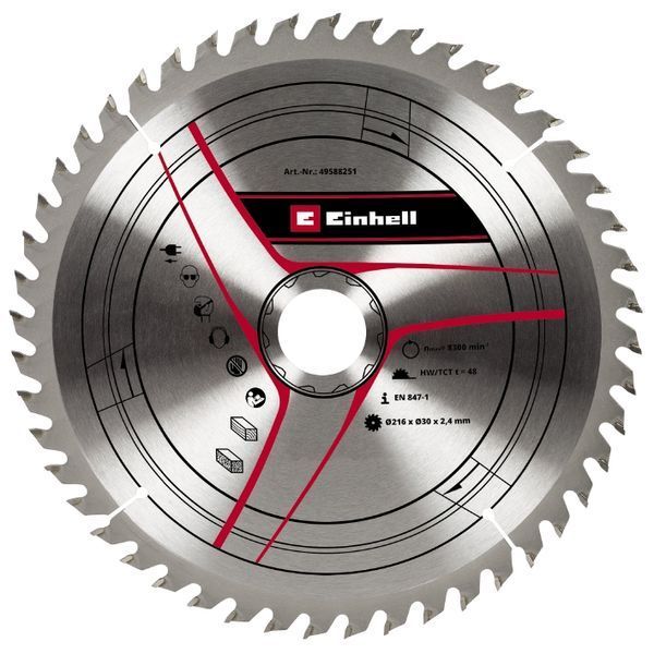 Пиляльний диск Einhell, 216х30 мм, T48 09-588251 фото