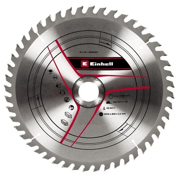 Пильный диск Einhell, 250х30 мм, T48 09-589351 фото
