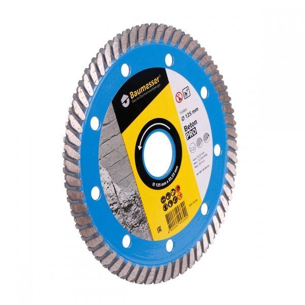 диск алмазний 1A1R (125x2,2x8x22,23) BAUMESSER Turbo Beton PRO (90215008010) 81-90215008010 фото