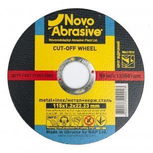 круги відрізне по металу 14A (115x1,2x22,23) NovoAbrasive PROFI (WM11512) 79-WM11512 фото